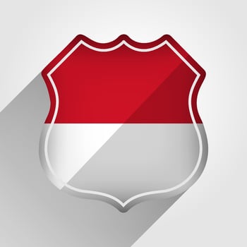 Monaco Flag Road Sign Illustration vector