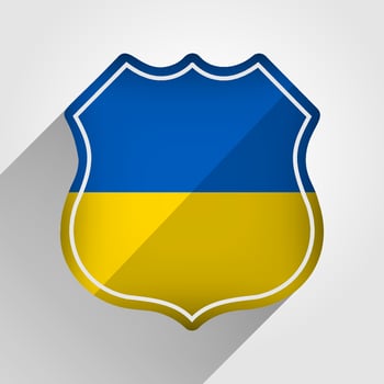 Ukraine Flag Road Sign Illustration vector