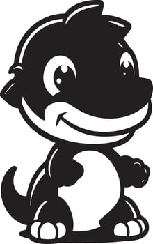 Tiny T Rex Treasures Black Whimsical Dino Elegance Cute Black vector