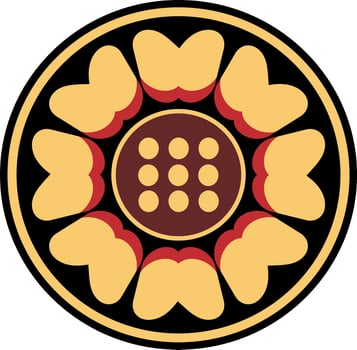 this a symbol white lotus and red lotus pai sho vector