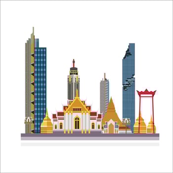 Thailand city skyline illustration vector