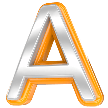 Font A Gold With White 3D Render png