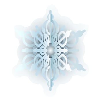 Winter Blue Fluffy Snowflake Gradient Icon vector
