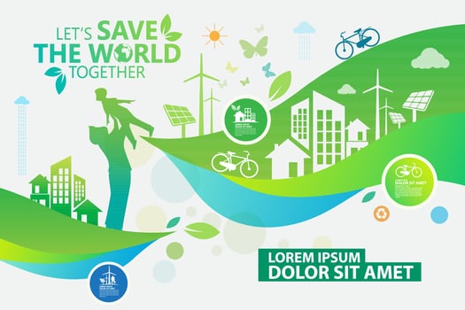 Environment. Let's Save the World Together vector