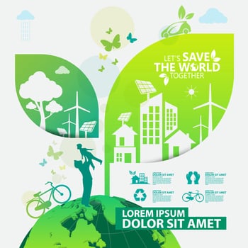Environment. Let's Save the World Together vector