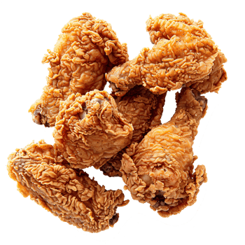 Crispy Fried Chicken Wings and Legs with Isolated png
