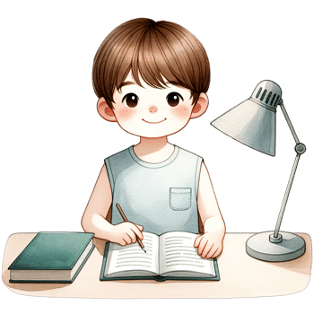 AI generated Watercolor Cute Boy Studying Clipart AI Generative png