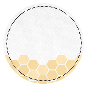 round shape label with honeycomb png