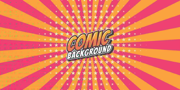 Pop art retro comic rays background. Abstract background with halftone dots design. vector
