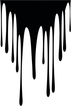 AI generated A blood trail horizontal line, a dense dripping black liquid slowly going down. Isolated png