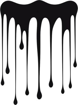 AI generated A blood trail horizontal line, a dense dripping black liquid slowly going down. Isolated png