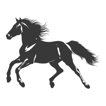 AI generated Silhouette a horses galloping black color only png
