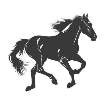AI generated Silhouette a horses galloping black color only png