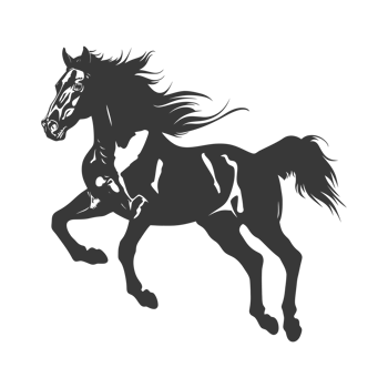 AI generated Silhouette a horses galloping black color only png