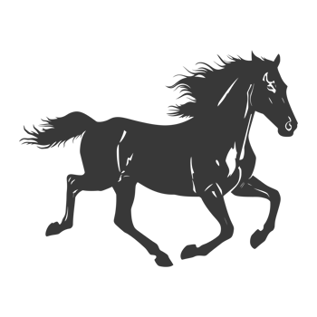 AI generated Silhouette a horses galloping black color only png