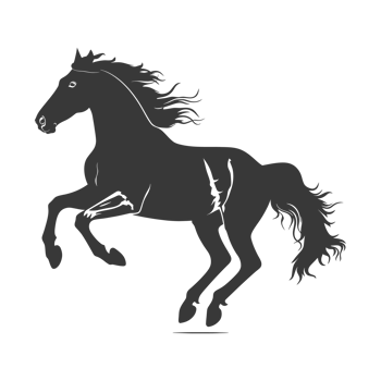 AI generated Silhouette a horses galloping black color only png