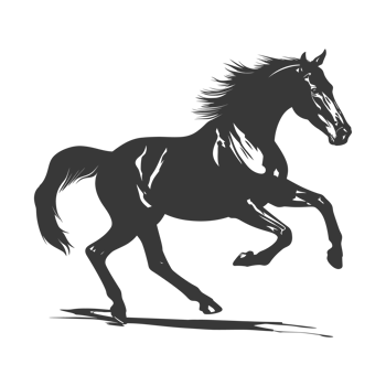 AI generated Silhouette a horses galloping black color only png