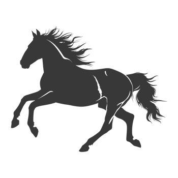AI generated Silhouette a horses galloping black color only png