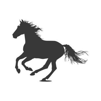AI generated Silhouette a horses galloping black color only png