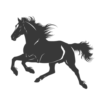 AI generated Silhouette a horses galloping black color only png