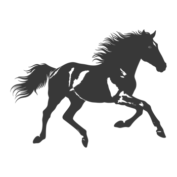 AI generated Silhouette a horses galloping black color only png