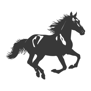 AI generated Silhouette a horses galloping black color only png