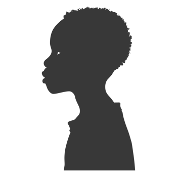 AI generated Silhouette african boy black color only png