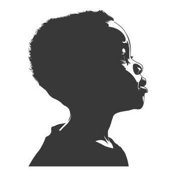 AI generated Silhouette african boy black color only png