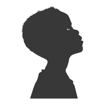 AI generated Silhouette african boy black color only png