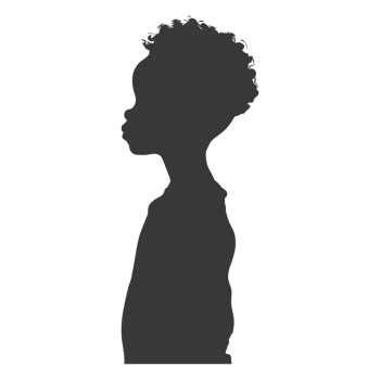 AI generated Silhouette african boy black color only png