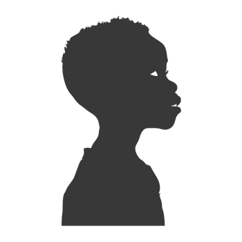 AI generated Silhouette african boy black color only png