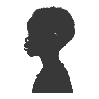 AI generated Silhouette african boy black color only png