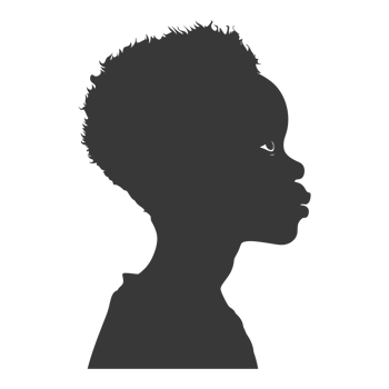 AI generated Silhouette african boy black color only png