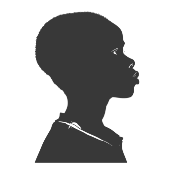 AI generated Silhouette african boy black color only png