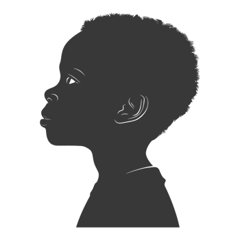 AI generated Silhouette african boy black color only png
