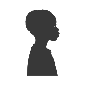 AI generated Silhouette african boy black color only png