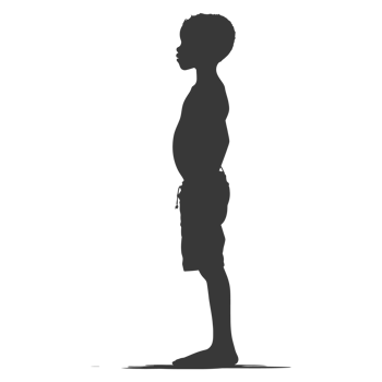AI generated Silhouette african boy black color only png