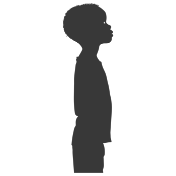 AI generated Silhouette african boy black color only png