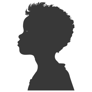 AI generated Silhouette african boy black color only png