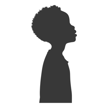 AI generated Silhouette african boy black color only png