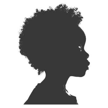 AI generated Silhouette african boy black color only png