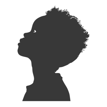AI generated Silhouette african boy black color only png