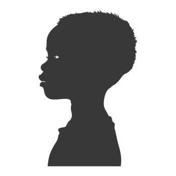 AI generated Silhouette african boy black color only png