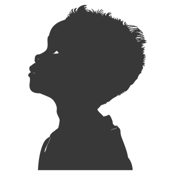 AI generated Silhouette african boy black color only png