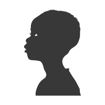 AI generated Silhouette african boy black color only png