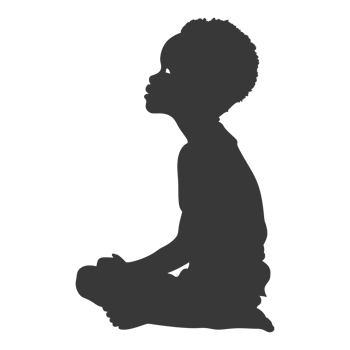 AI generated Silhouette african boy black color only png