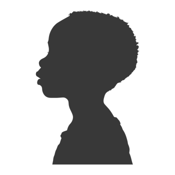 AI generated Silhouette african boy black color only png