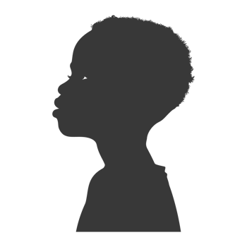 AI generated Silhouette african boy black color only png