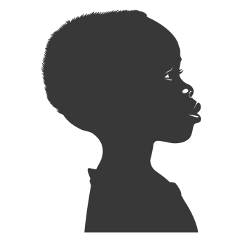 AI generated Silhouette african boy black color only png