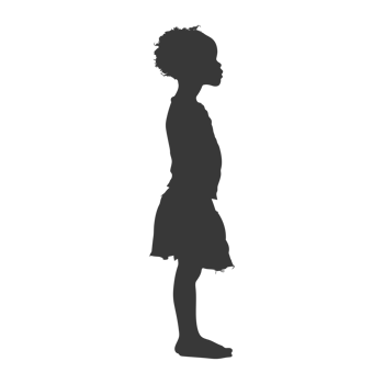 AI generated Silhouette african girl alone black color only png